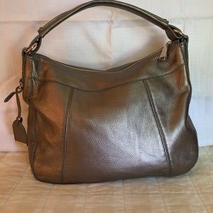 Pewter leather purse.